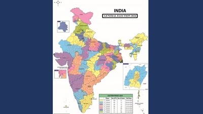Indian map showing 7-phase general election (ECI)