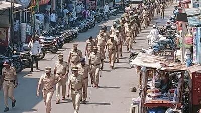 In view of the upcoming Lok Sabha elections, the police carried out a route march in Dehu Road area recently. (HT FILE) In view of the upcoming Lok Sabha elections, the police carried out a route march in Dehu Road area recently. (HT FILE)