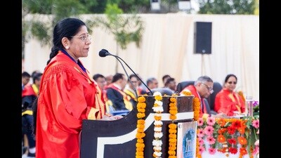 Mallika Srinivasan, the chairperson and managing director of Tractors and Farm Equipment (TAFE), at the 38th convocation of Indian Institute of Management, Lucknow (IIML) on Saturday. (Sourced) Mallika Srinivasan, the chairperson and managing director of Tractors and Farm Equipment (TAFE), at the 38th convocation of Indian Institute of Management, Lucknow (IIML) on Saturday. (Sourced)