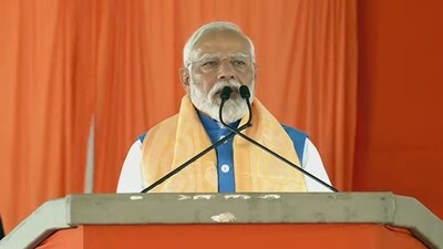 Prime Minister Narendra Modi during the poll rally in Telangana's Nagarkurnool. (X/BJP)