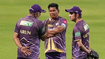 Kolkata Knight Riders head coach Chandrakant Pandit (C), bowling coach Bharat Arun (L) and mentor Gautam Gambhir during a training session (PTI) Kolkata Knight Riders head coach Chandrakant Pandit (C), bowling coach Bharat Arun (L) and mentor Gautam Gambhir during a training session (PTI)