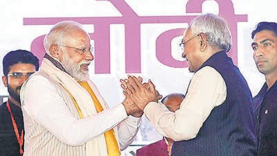 Prime Minister Narendra Modi and Bihar chief minister Nitish Kumar in Aurangabad on March 2. In January, the latter returned to the BJP-led NDA fold. (HT file) Prime Minister Narendra Modi and Bihar chief minister Nitish Kumar in Aurangabad on March 2. In January, the latter returned to the BJP-led NDA fold. (HT file)