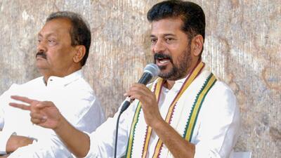 Telangana Chief Minister Revanth Reddy addresses a press conference in Hyderabad on Saturday. (PT) Telangana Chief Minister Revanth Reddy addresses a press conference in Hyderabad on Saturday. (PT)