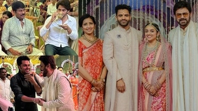 Chiranjeevi, Mahesh Babu, Karthi, at Venkatesh's daughter Havyavahini's wedding Chiranjeevi, Mahesh Babu, Karthi, at Venkatesh's daughter Havyavahini's wedding