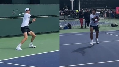 Jannik Sinner, Carlos Alcaraz will face each other in the Indian Wells semi-final. Jannik Sinner, Carlos Alcaraz will face each other in the Indian Wells semi-final.