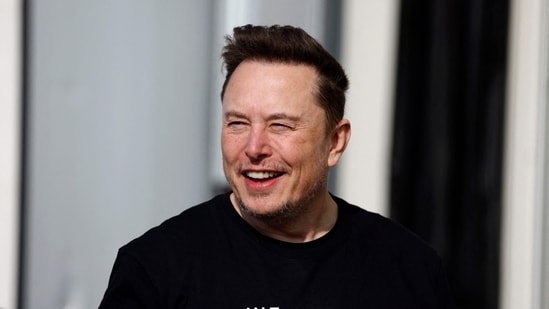 Tesla CEO Elon Musk is pictured during a visit at the company's electric car plant in Gruenheide near Berlin, eastern Germany. (Photo by Odd ANDERSEN / AFP) (AFP)