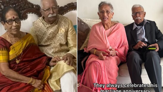 The image shows the elderly man with his wife, whose love story has won people's hearts. (Instagram/@anishbhagatt)