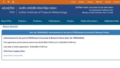 IITM Pune Invites Applications for 30 Research Associate & Fellow Posts IITM Pune Invites Applications for 30 Research Associate & Fellow Posts