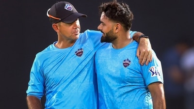 Delhi Capitals head coach Ricky Ponting and skipper Rishabh Pant during the team's pre-tournament practice session in Visakhapatnam (PTI) Delhi Capitals head coach Ricky Ponting and skipper Rishabh Pant during the team's pre-tournament practice session in Visakhapatnam (PTI)