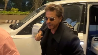 Shah Rukh Khan spotted in an all-black ponytailed look at the Mumbai airport (ANI) Shah Rukh Khan spotted in an all-black ponytailed look at the Mumbai airport (ANI)