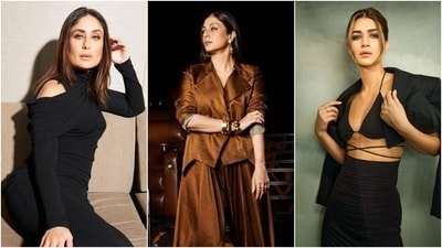 Kareena Kapoor, Tabu and Kriti Sanon chose sizzling looks for The Crew trailer launch. (Instagram) Kareena Kapoor, Tabu and Kriti Sanon chose sizzling looks for The Crew trailer launch. (Instagram)