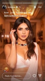 Nick also shared a photo of Priyanka on his Instagram Stories.