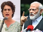 Congress leader Priyanka Gandhi Vadra and PM Narendra Modi(File)