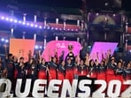 RCB celebrate after winning the WPL 2024 final. RCB celebrate after winning the WPL 2024 final.