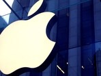 The Apple Inc logo is seen hanging at the entrance to the Apple store on 5th Avenue in Manhattan, New York, US. 
