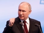 Russian presidential candidate and incumbent President Vladimir Putin speaks after polling stations closed, in Moscow, Russia, March 18, 2024.