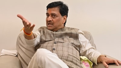 BJP leader Ashok Chavan as seen during an interview with HT.