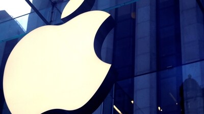 The Apple Inc logo is seen hanging at the entrance to the Apple store on 5th Avenue in Manhattan, New York, US. (Reuters)