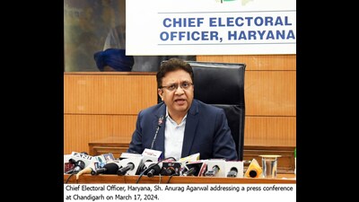 Haryana chief electoral officer (CEO) Anurag Agarwal (HT Photo)