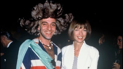 This image provided by MUBI shows fashion designer John Galliano, left, and Vogue Editor-in-Chief, Anna Wintour, from the documentary film “High & Low --John Galliano,". (AP) This image provided by MUBI shows fashion designer John Galliano, left, and Vogue Editor-in-Chief, Anna Wintour, from the documentary film “High & Low --John Galliano,". (AP)