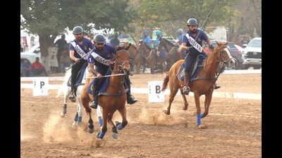 Players in action during the Chandigarh Horse Show. (Keshav Singh/HT)