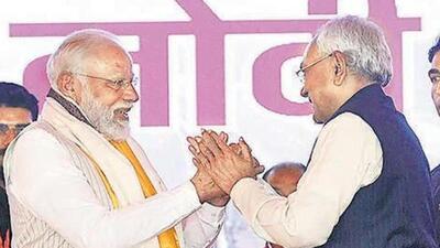 Prime Minister Narendra Modi and Bihar chief minister Nitish Kumar in Aurangabad on March 2. In January, the latter returned to the BJP-led NDA fold. (HT file.) Prime Minister Narendra Modi and Bihar chief minister Nitish Kumar in Aurangabad on March 2. In January, the latter returned to the BJP-led NDA fold. (HT file.)