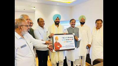 Punjab Congress chief Amarinder Singh Raja Warring during an event in Bathinda on Monday. (HT )