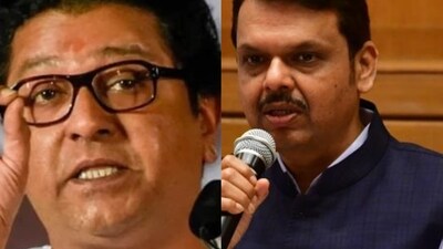 Maharashtra Navnirman Sena chief Raj Thackeray (left) and Maharashtra deputy chief minister Devendra Fadnavis Maharashtra Navnirman Sena chief Raj Thackeray (left) and Maharashtra deputy chief minister Devendra Fadnavis