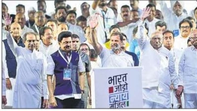 The show of strength came a day after the ECI announced the schedule for the Lok Sabha elections. (HT PHOTO)