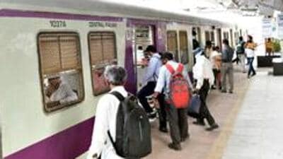The traffic on the Pune-Mumbai railway line was disrupted at around 4.20 pm. (HT FILE)