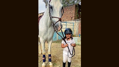 Trisha Sareen recently participated in Chandigarh Horse Show and represented Punjab Armed Police Jalandhar. (HT Photo) Trisha Sareen recently participated in Chandigarh Horse Show and represented Punjab Armed Police Jalandhar. (HT Photo)