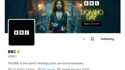 A screenshot of BBC's X account