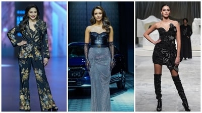 Madhuri Dixit, Triptii Dimri, Ananya Pandey at Lakme Fashion Week 2024. Madhuri Dixit, Triptii Dimri, Ananya Pandey at Lakme Fashion Week 2024.