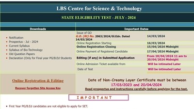 Kerala SET July 2024 registration process started, apply till April 15