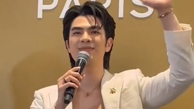 March 18: Mile Phakphum at the Guerlain grand opening in Kuala Lumpur. March 18: Mile Phakphum at the Guerlain grand opening in Kuala Lumpur.