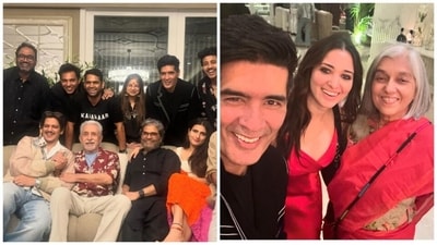 Vijay Varma, Naseeruddin Shah, Vishal Bharadwaj, Fatima Sana Sheikh, Tamannaah Bhatia, Ratna Pathak Shah with Manish Malhotra at his party. Vijay Varma, Naseeruddin Shah, Vishal Bharadwaj, Fatima Sana Sheikh, Tamannaah Bhatia, Ratna Pathak Shah with Manish Malhotra at his party.