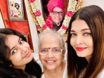 Aishwarya Rai with daughter Aaradhya Bachchan and mother Brindya Rai. Aishwarya Rai with daughter Aaradhya Bachchan and mother Brindya Rai.