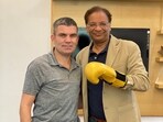 Bernard Dunne (L) along with Boxing Federation of India President Ajay Singh Bernard Dunne (L) along with Boxing Federation of India President Ajay Singh