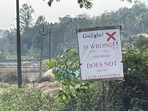 The signboard put up by locals in Kodagu, Karnataka. 