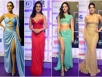 Kiara Advani, Shehnaaz Gill, Ananya Panday, Janhvi Kapoor and Sushmita Sen pose for the paparazzi at the Pinkvilla Screen & Style Icon Awards. 