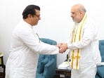 Maharashtra Navnirman Sena chief Raj Thackeray meets Union home minister Amit Shah. Maharashtra Navnirman Sena chief Raj Thackeray meets Union home minister Amit Shah.