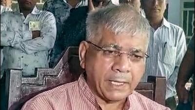Amravati, Mar 12 (ANI): Vanchit Bahujan Aghadi (VBA) President Prakash Ambedkar addresses a press conference, in Amravati on Tuesday. (ANI Photo) (ANI) Amravati, Mar 12 (ANI): Vanchit Bahujan Aghadi (VBA) President Prakash Ambedkar addresses a press conference, in Amravati on Tuesday. (ANI Photo) (ANI)