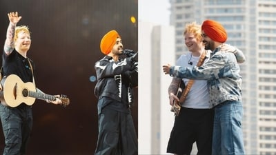 Diljit Dosanjh and Ed Sheeran performed together in Mumbai recently. Diljit Dosanjh and Ed Sheeran performed together in Mumbai recently.