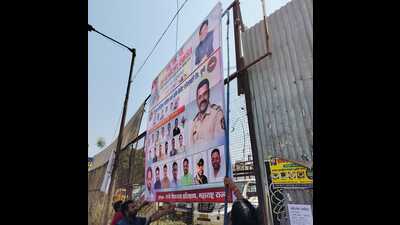 In Maval, 961 political billboards were taken down from government spots; 2,552 from public places; and 27 from private properties. (HT PHOTO) In Maval, 961 political billboards were taken down from government spots; 2,552 from public places; and 27 from private properties. (HT PHOTO)