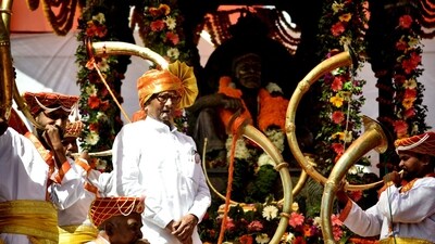 Nationalist Congress Party Sharadchandra Pawar chief Sharad Pawar during launch of partys new symbol held at Raigad Fort in Navi Mumbai, India, on Saturday, February 24, 2024.  (Photo by Bachchan Kumar/ HT PHOTO)