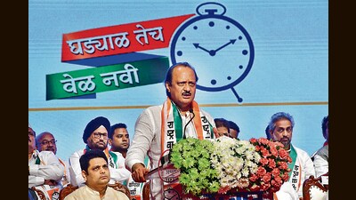 Raising questions about its future trajectory, Kadam along with his followers associated with the NCP. (HT PHOTO)