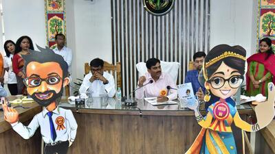 The Ghaziabad district administration on Tuesday unveiled their mascots that will help in creating voter awareness among the public and also boosting voter turnout in the 2024 Lok Sabha elections. (Sakib Ali/HT Photo) The Ghaziabad district administration on Tuesday unveiled their mascots that will help in creating voter awareness among the public and also boosting voter turnout in the 2024 Lok Sabha elections. (Sakib Ali/HT Photo)