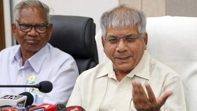 Vanchit Bahujan Aghadi (VBA) president Prakash Ambedkar addresses a press conference in Nagpur (ANI FIle) Vanchit Bahujan Aghadi (VBA) president Prakash Ambedkar addresses a press conference in Nagpur (ANI FIle)