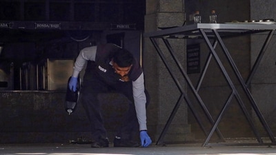 A member of Bomb disposal Squad at the Rameshwaram Cafe after a blast, in Bengaluru, Friday, March 1, 2024. (PTI) A member of Bomb disposal Squad at the Rameshwaram Cafe after a blast, in Bengaluru, Friday, March 1, 2024. (PTI)