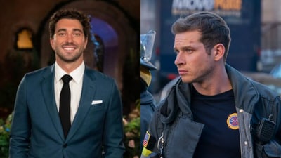 Tennis coach Joey Graziadei on The Bachelor and Oliver Stark as Buck on 9-1-1 (ABC/Fox) Tennis coach Joey Graziadei on The Bachelor and Oliver Stark as Buck on 9-1-1 (ABC/Fox)